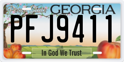 GA license plate PFJ9411