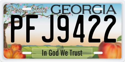 GA license plate PFJ9422