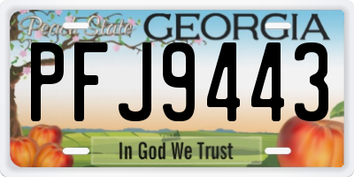 GA license plate PFJ9443