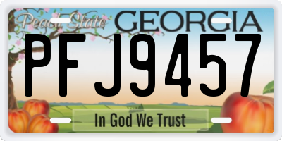 GA license plate PFJ9457