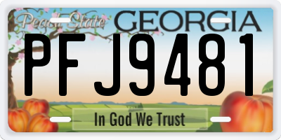GA license plate PFJ9481