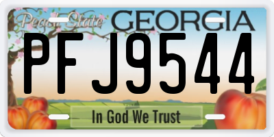 GA license plate PFJ9544