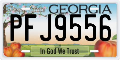 GA license plate PFJ9556