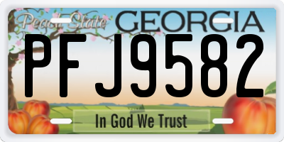 GA license plate PFJ9582