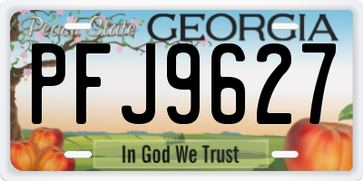 GA license plate PFJ9627