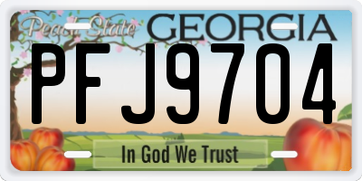 GA license plate PFJ9704
