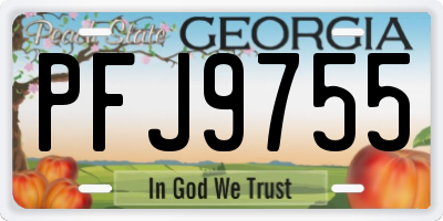 GA license plate PFJ9755