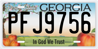 GA license plate PFJ9756