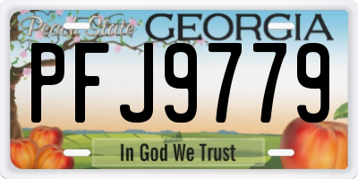 GA license plate PFJ9779
