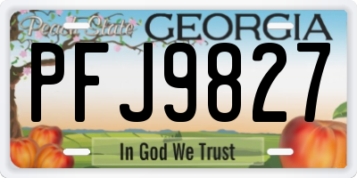 GA license plate PFJ9827