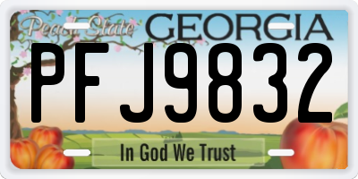 GA license plate PFJ9832