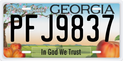 GA license plate PFJ9837