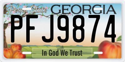 GA license plate PFJ9874