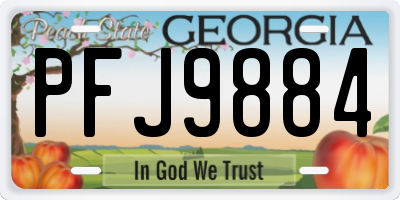 GA license plate PFJ9884