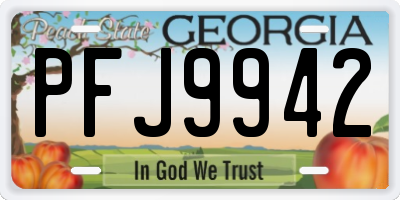 GA license plate PFJ9942