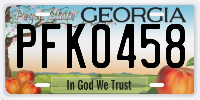 GA license plate PFK0458