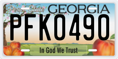 GA license plate PFK0490