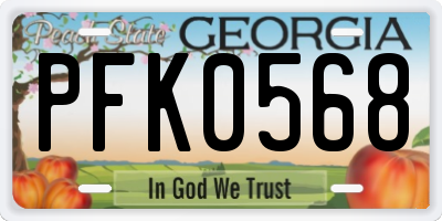 GA license plate PFK0568
