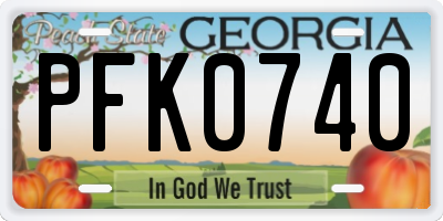 GA license plate PFK0740