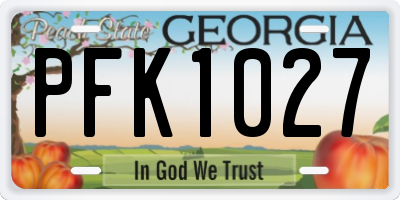 GA license plate PFK1027