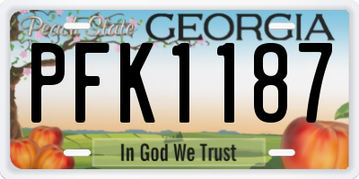 GA license plate PFK1187