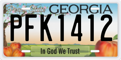 GA license plate PFK1412