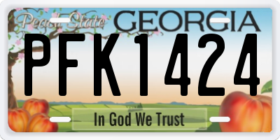 GA license plate PFK1424
