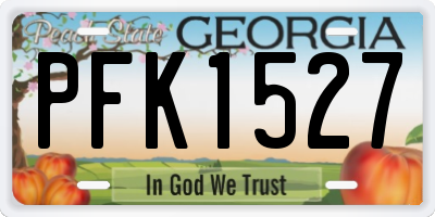 GA license plate PFK1527