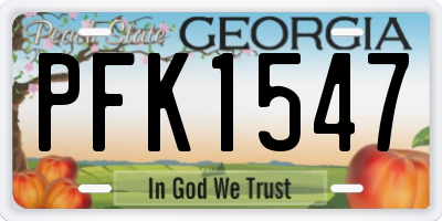 GA license plate PFK1547