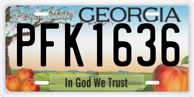 GA license plate PFK1636