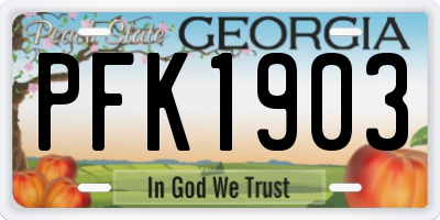 GA license plate PFK1903