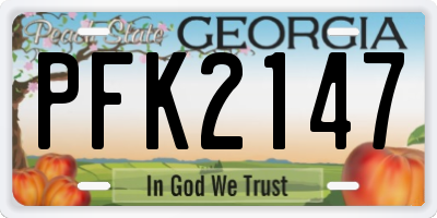 GA license plate PFK2147