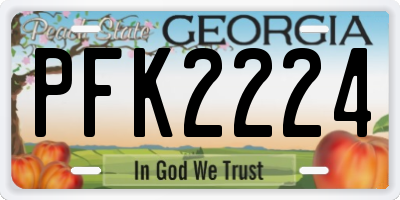 GA license plate PFK2224