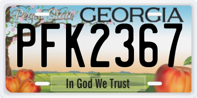 GA license plate PFK2367