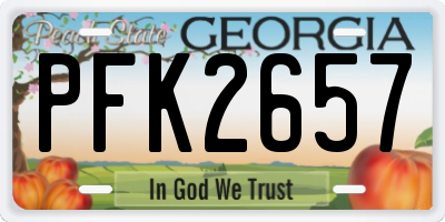 GA license plate PFK2657