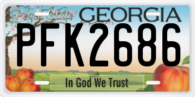 GA license plate PFK2686