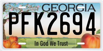 GA license plate PFK2694