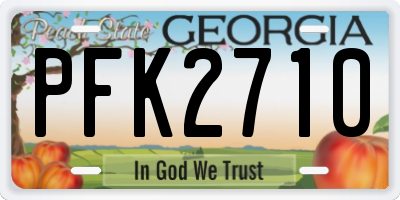 GA license plate PFK2710