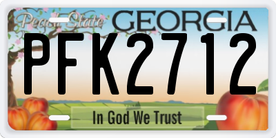 GA license plate PFK2712