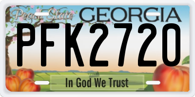 GA license plate PFK2720