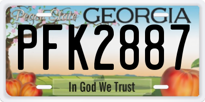 GA license plate PFK2887