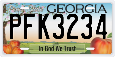 GA license plate PFK3234