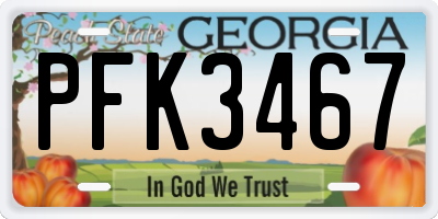 GA license plate PFK3467