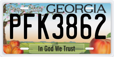 GA license plate PFK3862