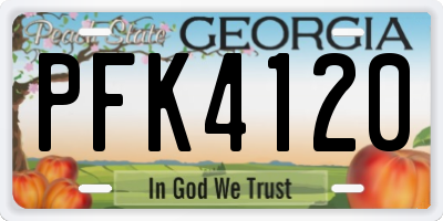 GA license plate PFK4120