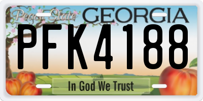 GA license plate PFK4188