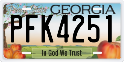 GA license plate PFK4251