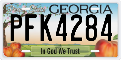 GA license plate PFK4284