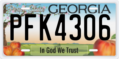 GA license plate PFK4306