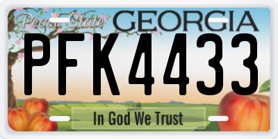 GA license plate PFK4433